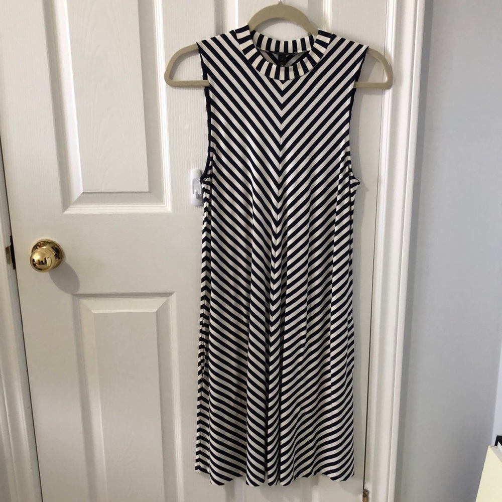 J Crew blue & white striped dress